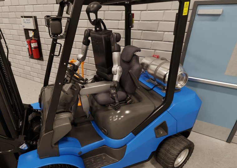 Forklift reversed into the dock wall