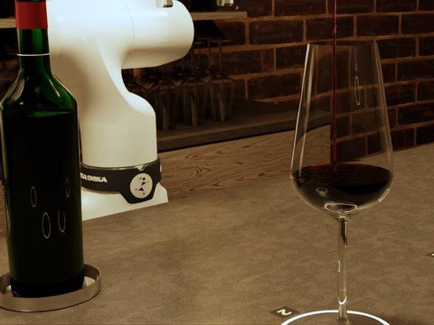 Render of wine being poured into a glass
